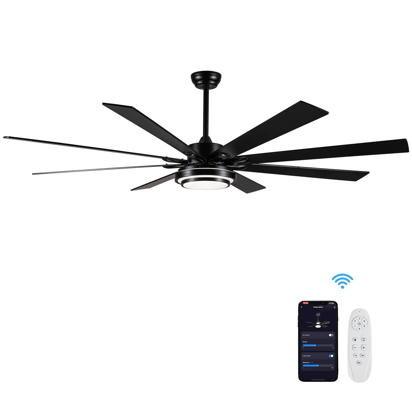 Metallic Black Ceiling Fan
