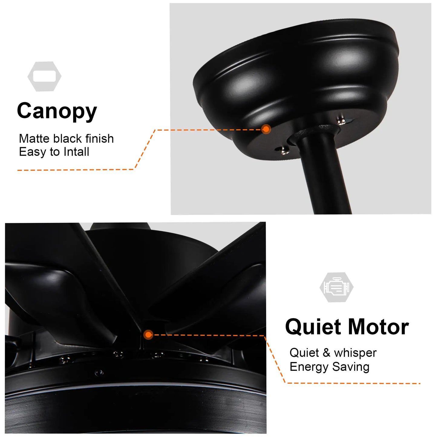 Metallic Black Ceiling Fan